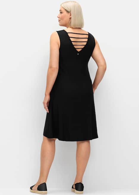 Jerseykleid Ärmellos Uni Ohne Kragen