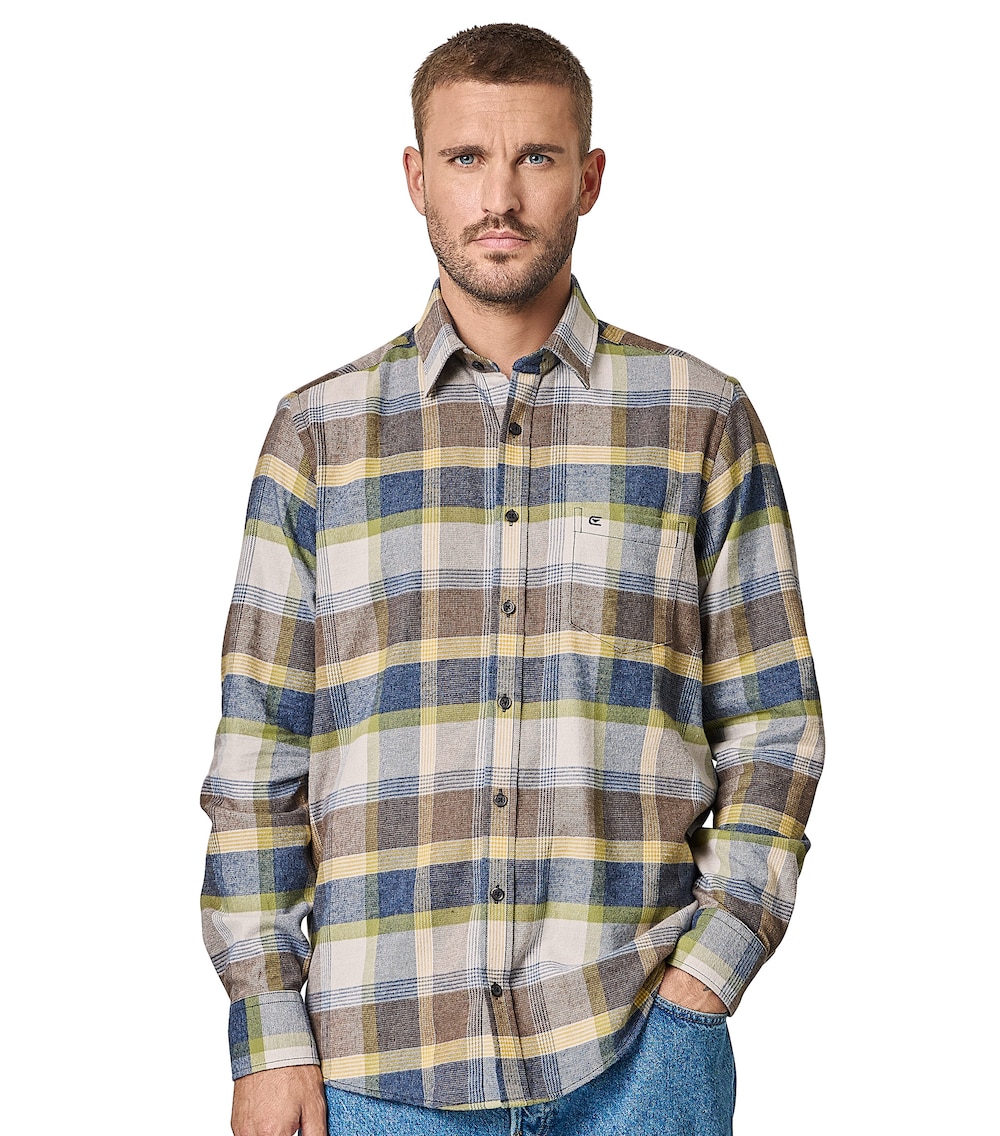 Flanellhemd kariert Casual Fit