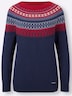 Pullover Langarm Jacquard Sonstiges Muster Ohne Kragen