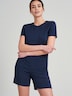 Schiesser Damen T-Shirt Mix+Relax - blue