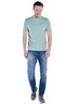 Herren Rundhals T-Shirt , Mittelblau