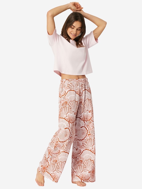 Schiesser Damen Pyjamahose Mix Relax orange,rosa