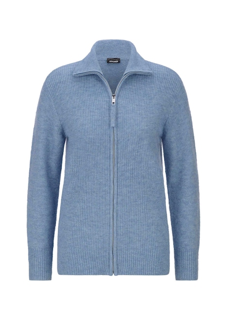 Melange-Cardigan mit Reißverschluss