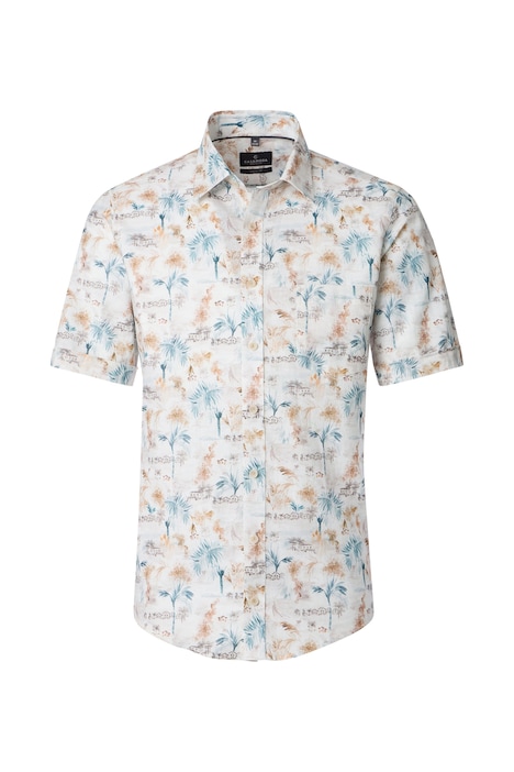 Leinenhemd Kurzarm Print Casual Fit
