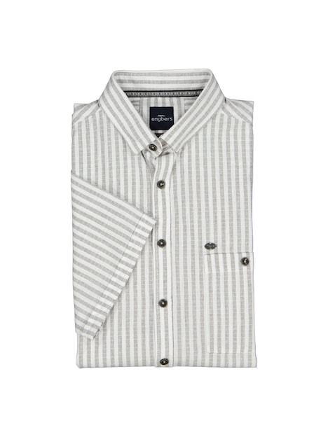 Herren Hemd gestreift , Khaki