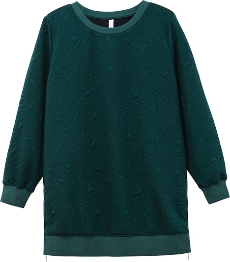 Sweatshirt Langarm Uni Ohne Kragen