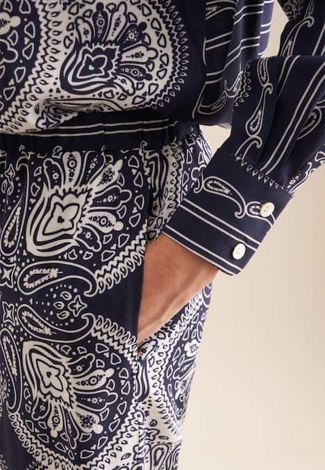Damen Hose - Tuchprint