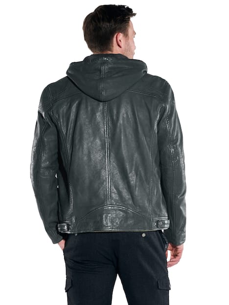 engbers Herren Lederjacke regular , Dunkelgruen