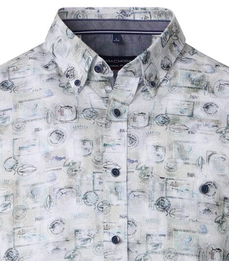 Freizeithemd Kurzarm Print Casual Fit