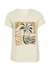 T-Shirt mit offenen Kanten in Flammgarnstruktur