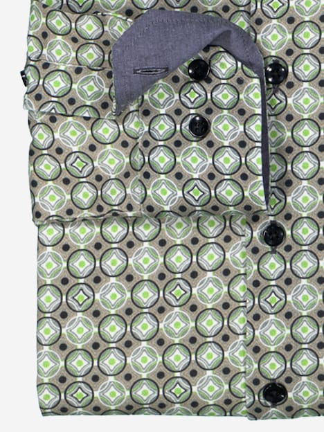 Herren Langarm-Hemd slim fit , Hellgruen