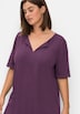 Longshirt Kurzarm Uni Ohne Kragen