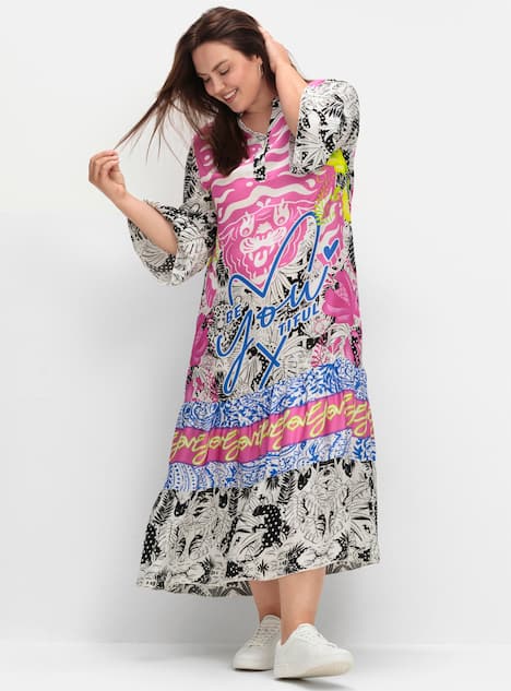 Maxikleid 3/4-Arm Sonstiges Muster