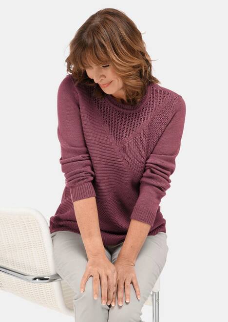 Baumwoll-Pullover in Rippenstruktur