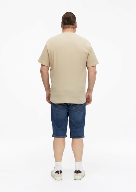 Waffelpiqué-T-Shirt mit Brusttasche