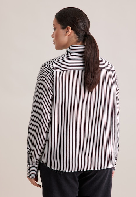 Damen Ausgestellte Bluse - Gestreift