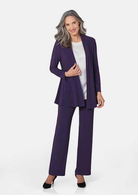 Leichte Shirtjacke lila mit Stretch