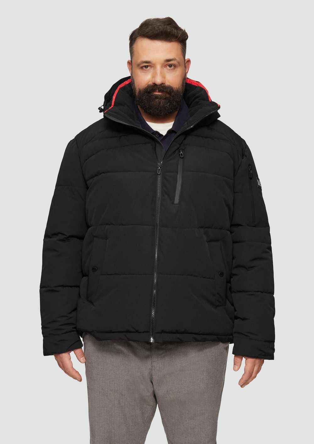 Wasserabweisende Steppjacke mit abnehmbarer Kapuze