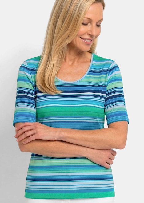 Viscose shirt met fris streepmotief