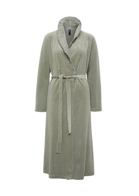 Nicki-Hausmantel mit Schalkragen