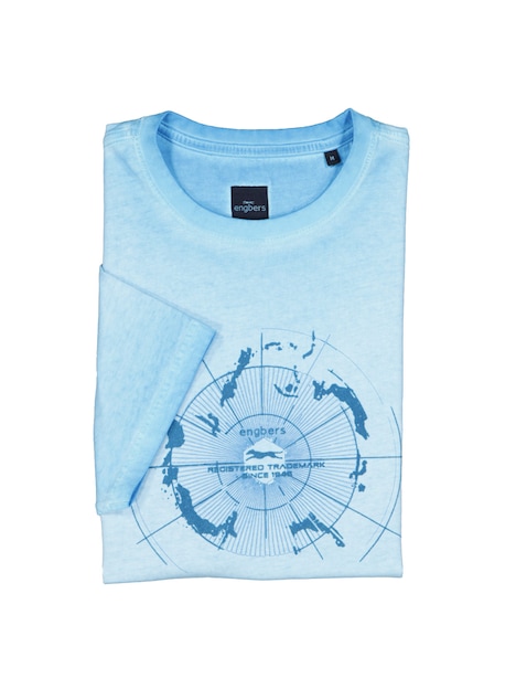 Herren T-Shirt mit Print , Hellblau