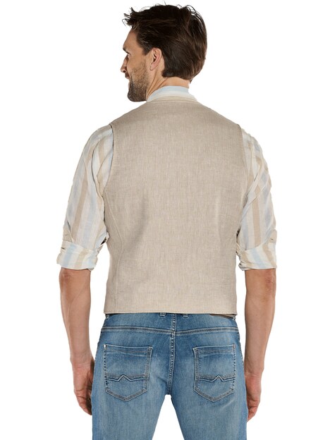 Herren Sakko-Weste mit Leinenanteil , Beige