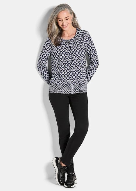 GOLDNER Gedessineerd shirt Jersey shirt met grafische print