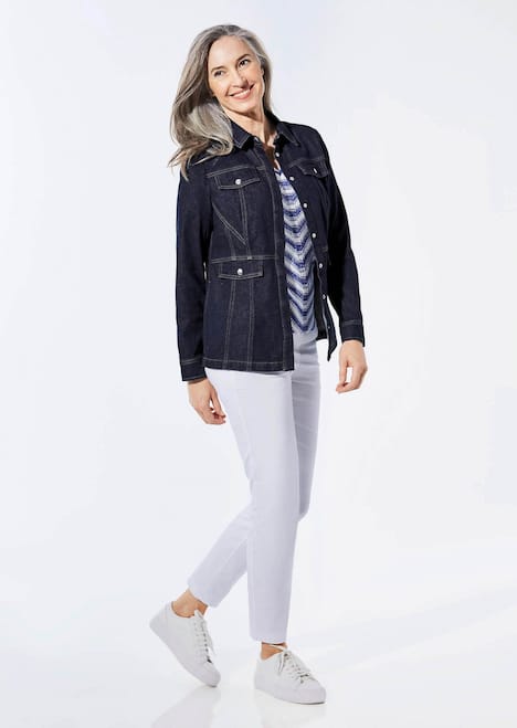 Jeansjacke mit sportlichen Details