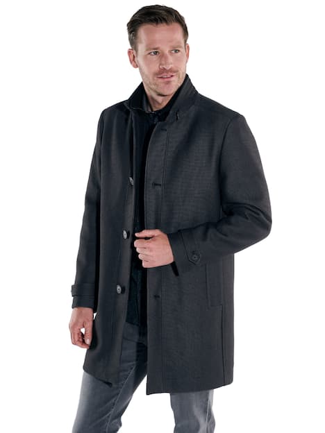 engbers Herren Mantel mit heraustrennbarem Inlet , Anthrazit