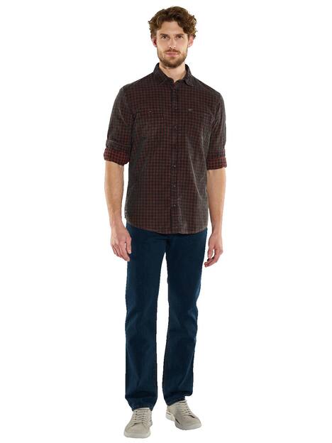 engbers Herren Langarm-Hemd kariert , Rot