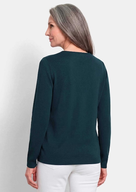 Baumwollpullover mit V-Ausschnitt