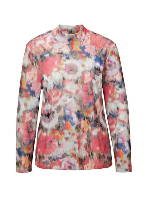 Langarmshirt mit Stehkragen, Jersey