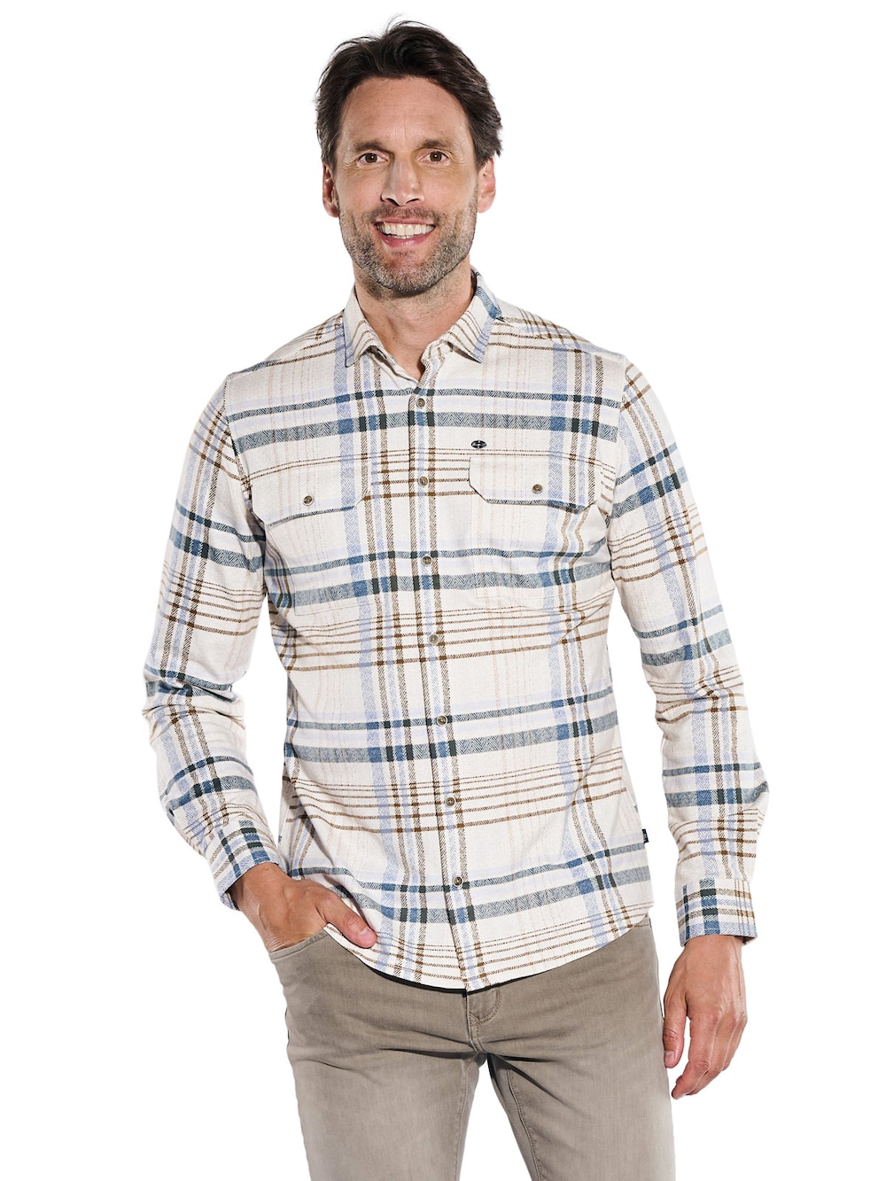 Herren Karohemd , Beige