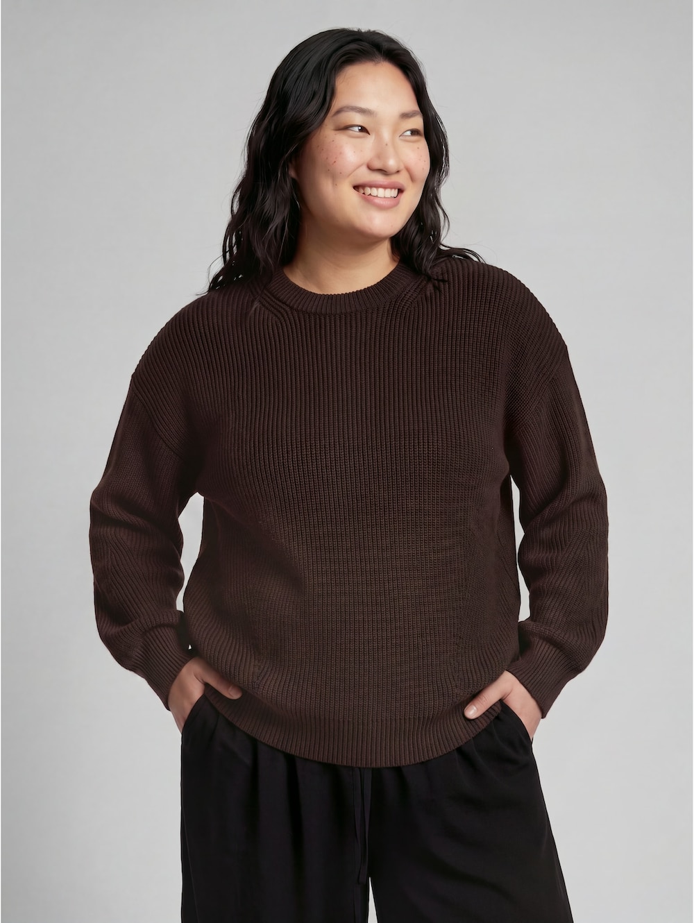 Oversize Strickpullover mit Rundhalsausschnitt