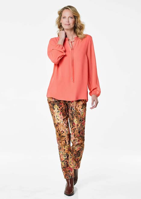 GOLDNER Blouse Chiffon blouse met vrouwelijke halslijn