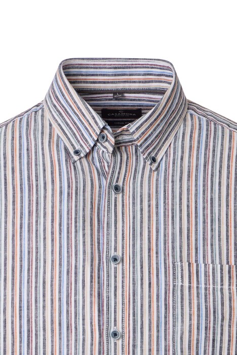 Leinenhemd Kurzarm gestreift Casual Fit