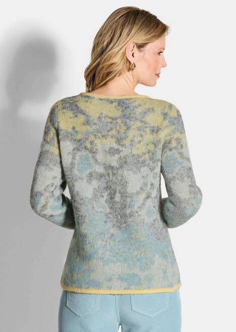 Langarm Jacquard-Pullover mit Muster