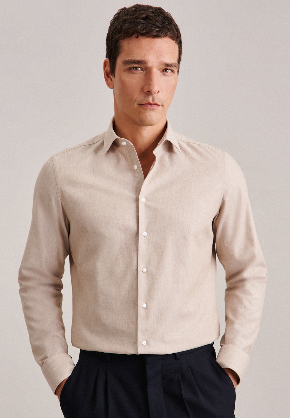 Herren Flanellhemd - Uni