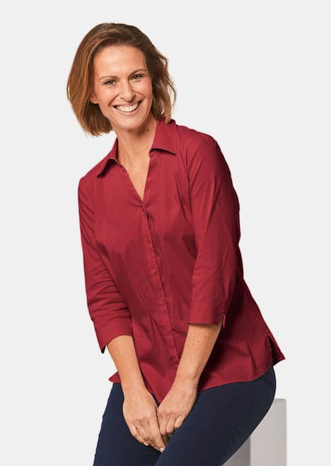 Stretchbequeme Bluse mit Baumwolle