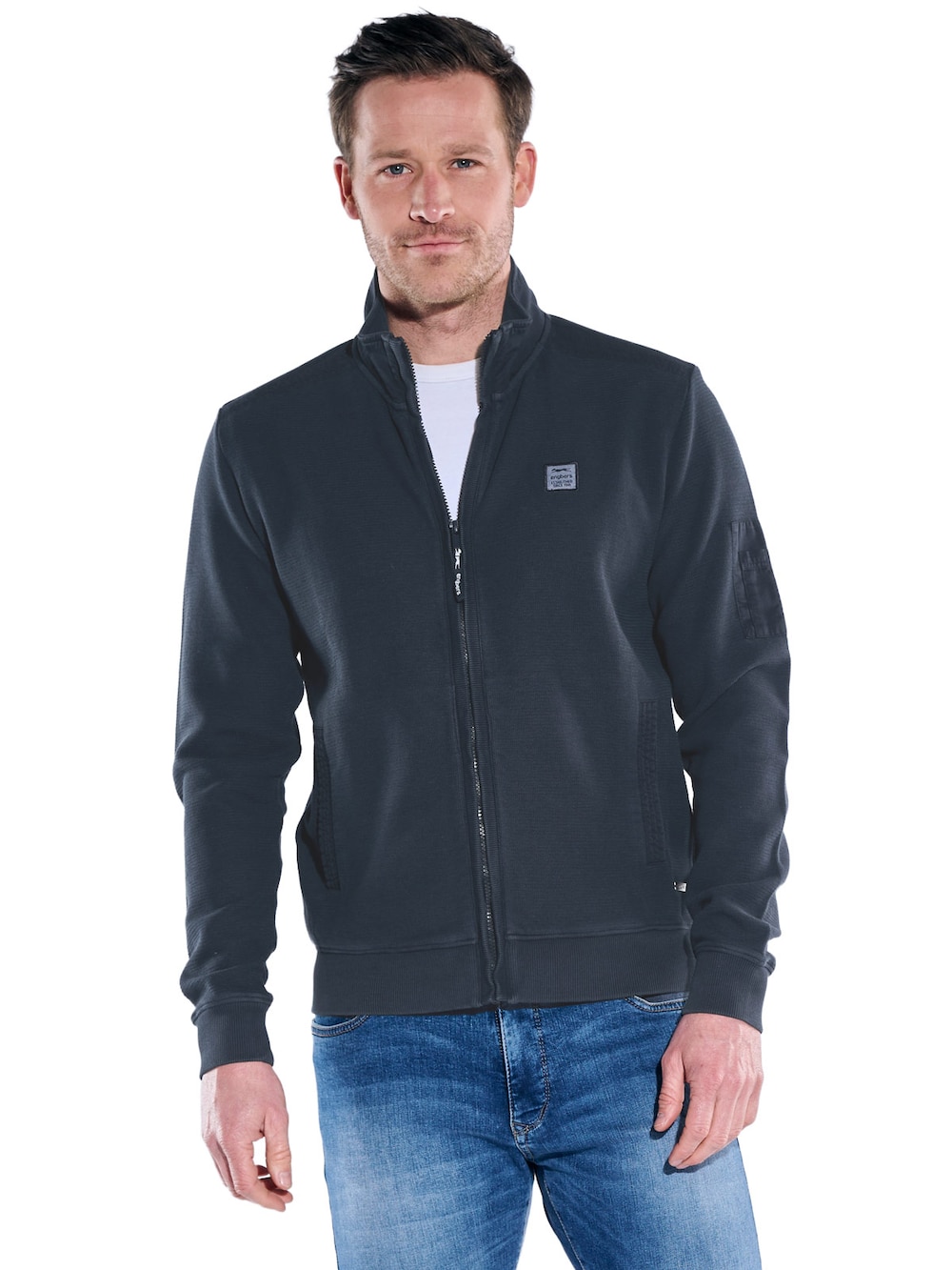 engbers Herren Sweatjacke Stehbund , Saphirblau