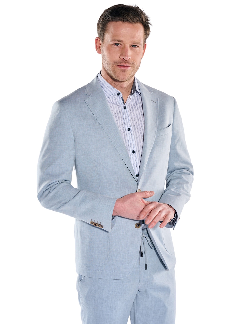 engbers Herren Anzugsakko slim fit , Hellblau