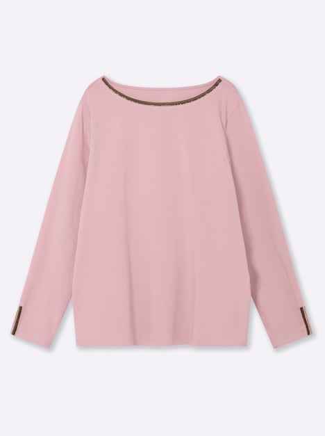 Shirt Langarm Uni Ohne Kragen