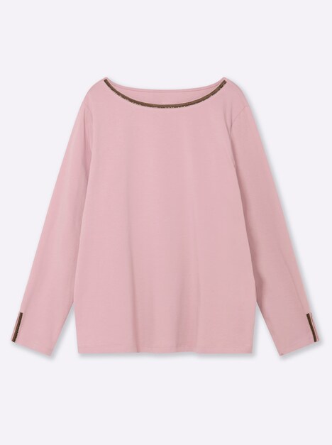 Shirt Langarm Uni Ohne Kragen