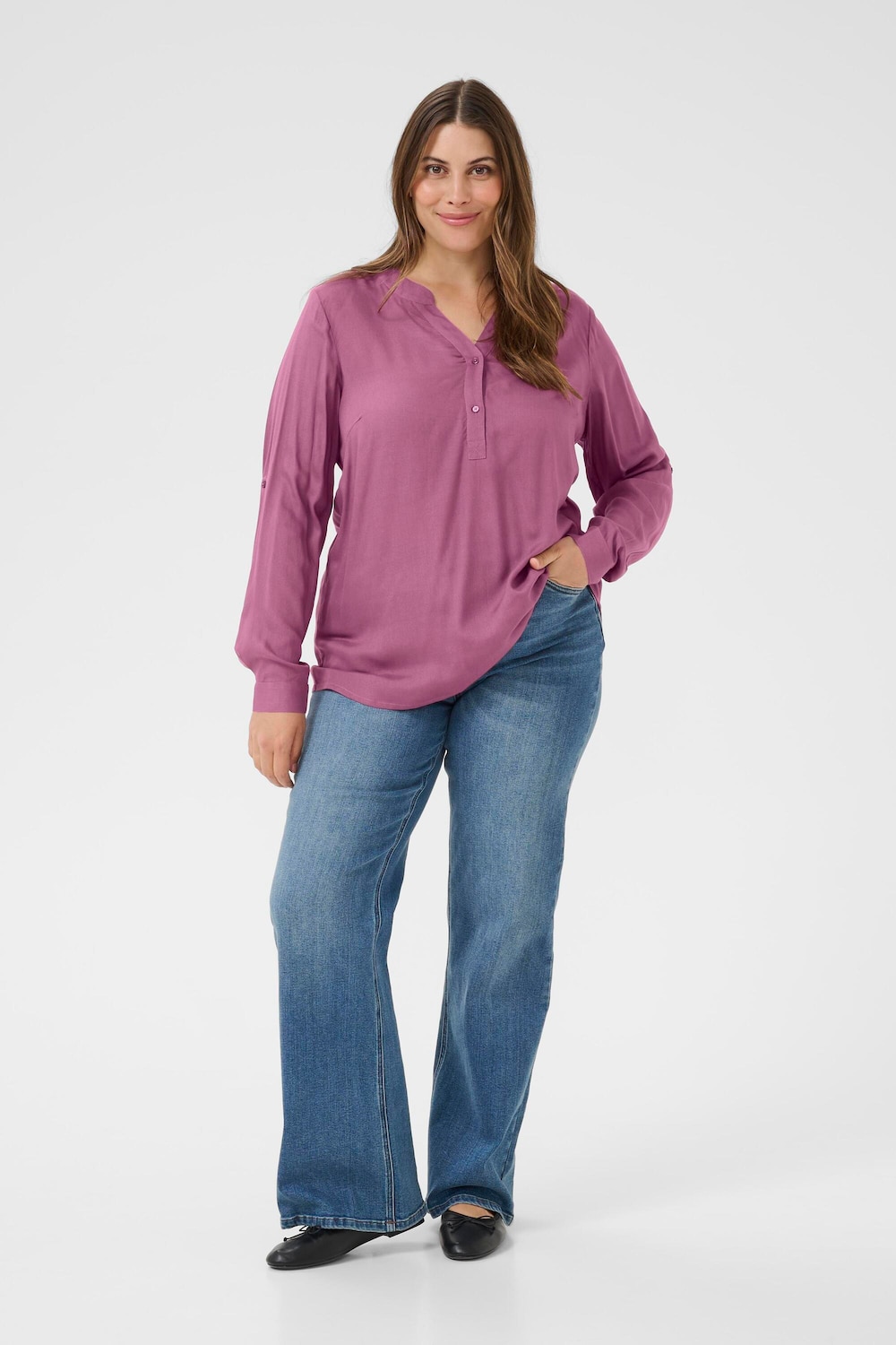 Langarm-Bluse Regular fit