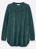 Pullover Pullover aus weicher Chenille-Qualität Langarm ohne Kragen