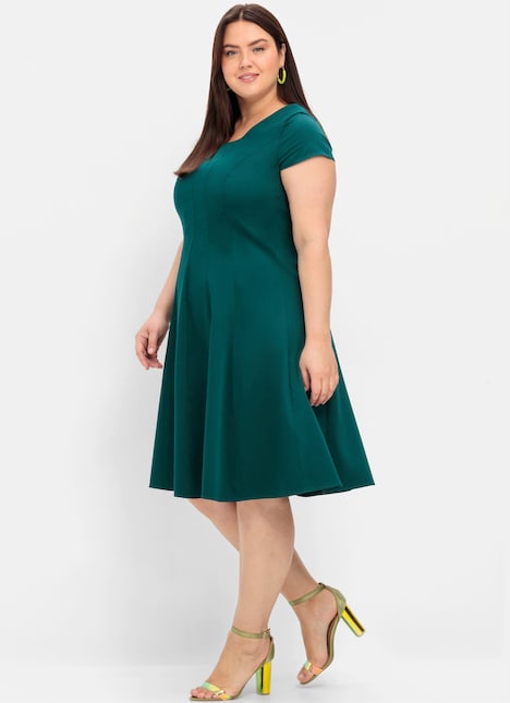 Cocktailkleid Kurzarm Uni