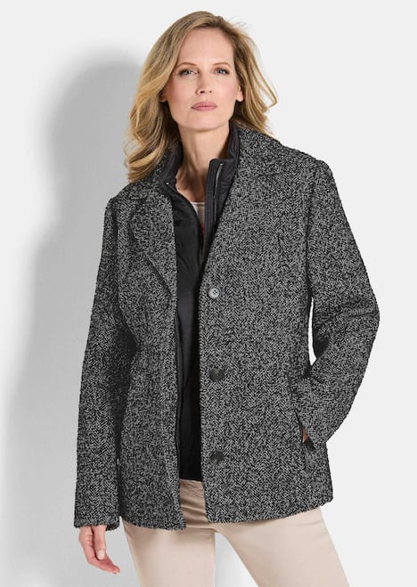 Jacke in 2-in-1-Optik mit Steppeinsatz