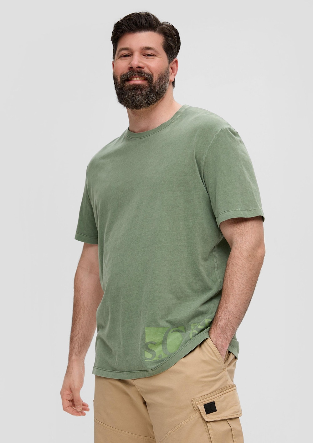T-Shirt mit Label-Print