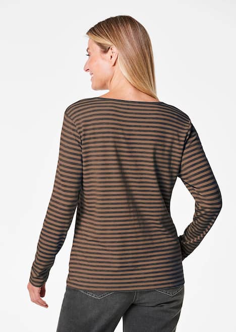 Ringelshirt mit U-Boot-Ausschnitt