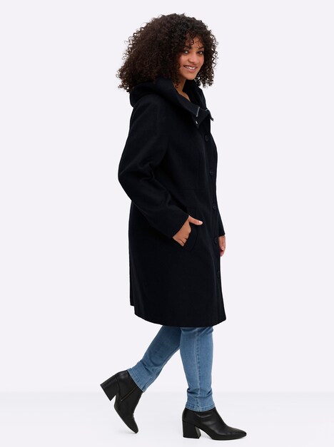 Kurzmantel Uni Mit Kapuze